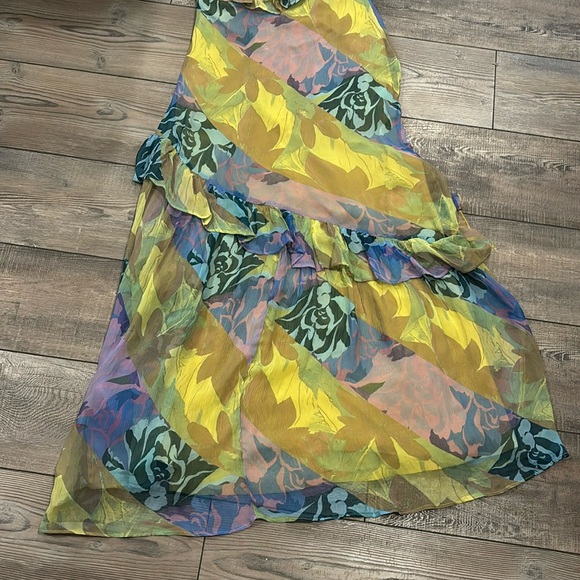 Nasty Gal Mixed Floral Print Ruffle Maxi Dress Size 6 - Picture 8 of 8